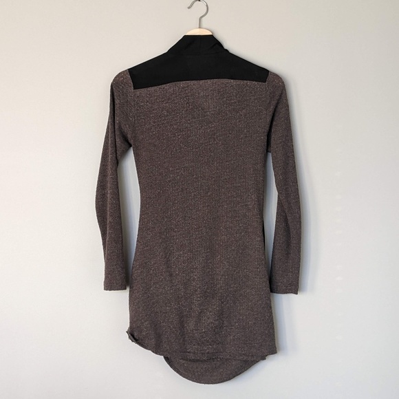 Long-sleeve brown tunic sweater stretch with black detailing Melissa Nepton - Picture 6 of 7